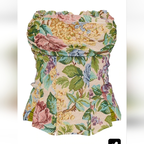 PrettyLittleThing Tops - PrettyLittleThing Floral Strapless Top - Multicolor